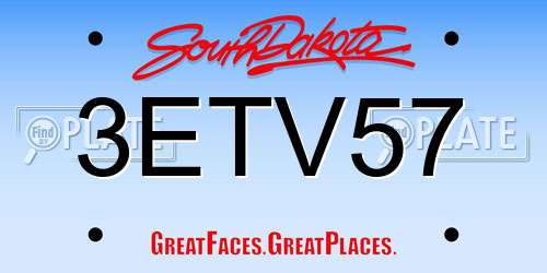 3ETV57 South Dakota License Plate