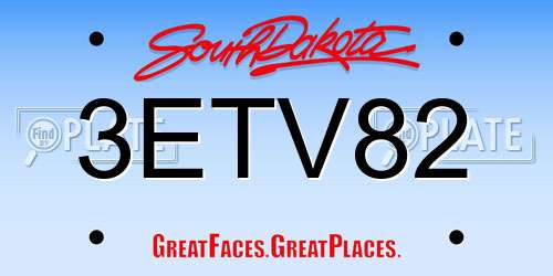 3ETV82 South Dakota License Plate