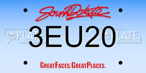 3EU20 South Dakota License Plate