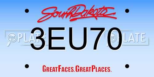 3EU70 South Dakota License Plate