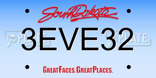 3EVE32 South Dakota License Plate