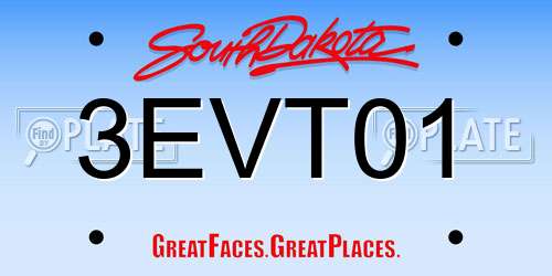 3EVT01 South Dakota License Plate