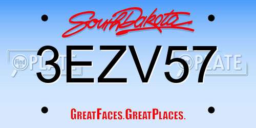 3EZV57 South Dakota License Plate