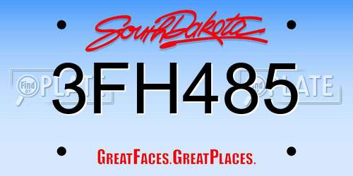 3FH485 South Dakota License Plate