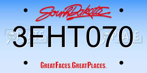 3FHT070 South Dakota License Plate