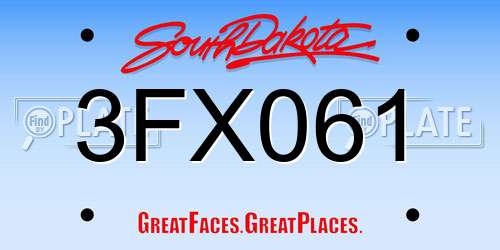 3FX061 South Dakota License Plate