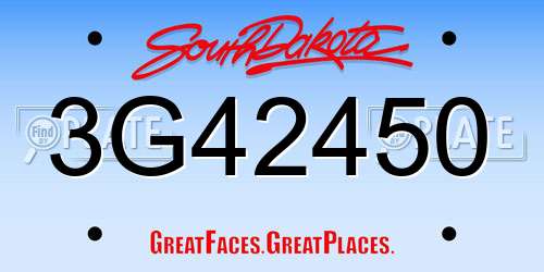 3G42450 South Dakota License Plate