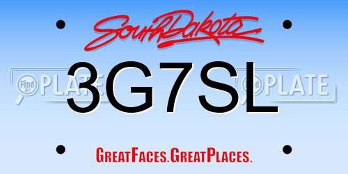 3G7SL South Dakota License Plate