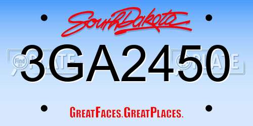 3GA2450 South Dakota License Plate