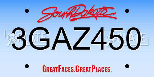 3GAZ450 South Dakota License Plate