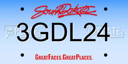 3GDL24 South Dakota License Plate