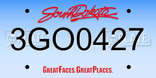 3GO0427 South Dakota License Plate