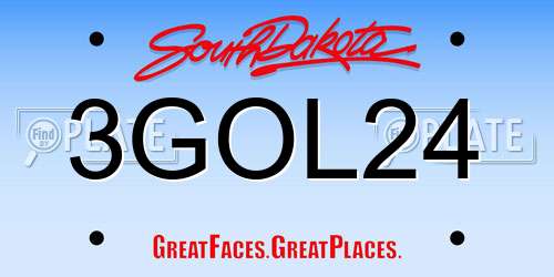 3GOL24 South Dakota License Plate