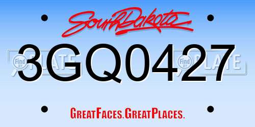 3GQ0427 South Dakota License Plate