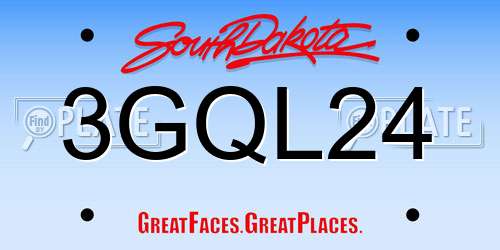 3GQL24 South Dakota License Plate