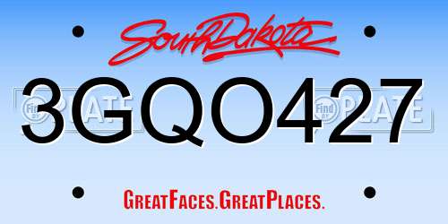 3GQO427 South Dakota License Plate
