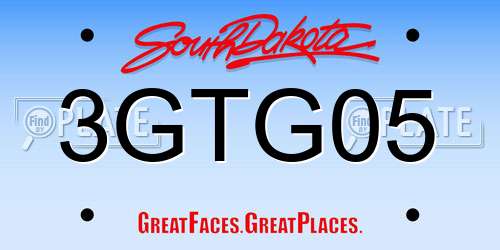 3GTG05 South Dakota License Plate
