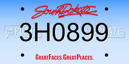 3H0899 South Dakota License Plate