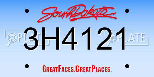 3H4121 South Dakota License Plate