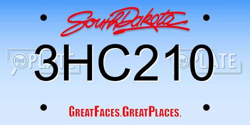 3HC210 South Dakota License Plate