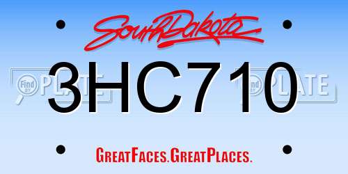 3HC710 South Dakota License Plate