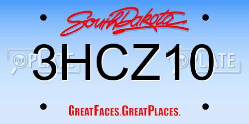 3HCZ10 South Dakota License Plate