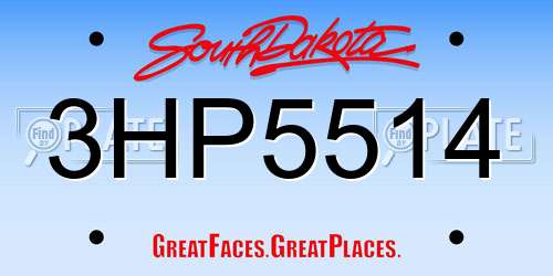 3HP5514 South Dakota License Plate