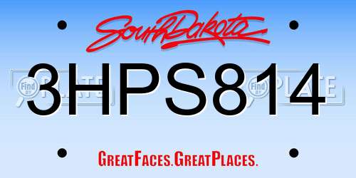 3HPS814 South Dakota License Plate