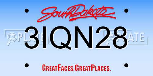 3IQN28 South Dakota License Plate
