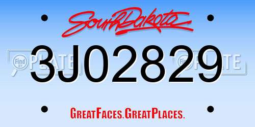 3J02829 South Dakota License Plate