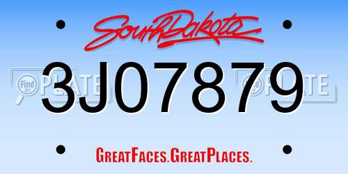 3J07879 South Dakota License Plate