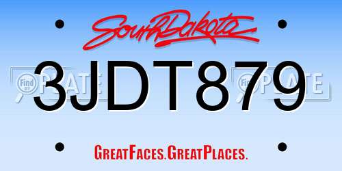 3JDT879 South Dakota License Plate