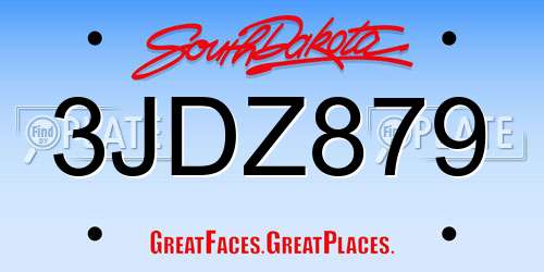 3JDZ879 South Dakota License Plate