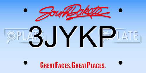 3JYKP South Dakota License Plate
