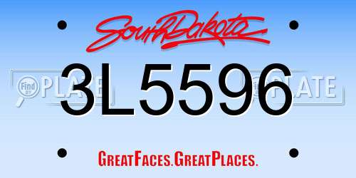 3L5596 South Dakota License Plate