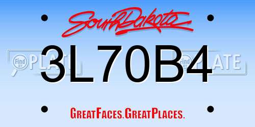 3L70B4 South Dakota License Plate