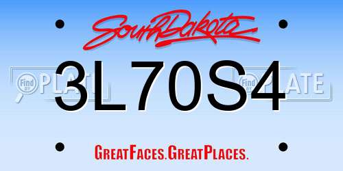 3L70S4 South Dakota License Plate