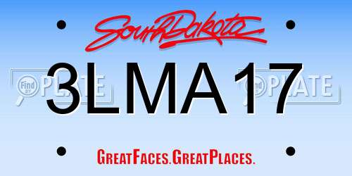 3LMA17 South Dakota License Plate