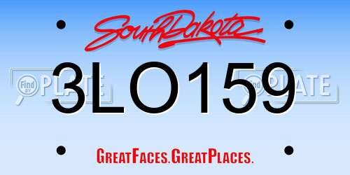 3LO159 South Dakota License Plate