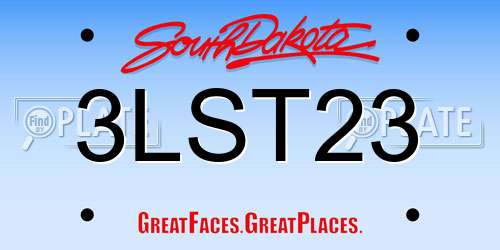 3LST23 South Dakota License Plate