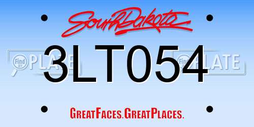 3LT054 South Dakota License Plate