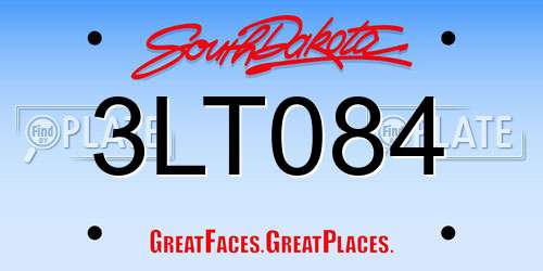 3LT084 South Dakota License Plate