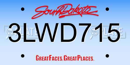 3LWD715 South Dakota License Plate