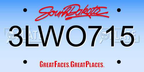 3LWO715 South Dakota License Plate
