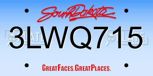 3LWQ715 South Dakota License Plate