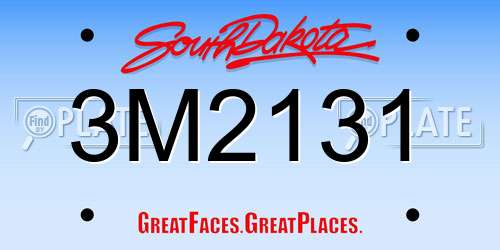 3M2131 South Dakota License Plate