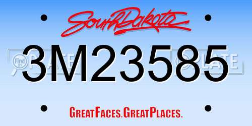 3M23585 South Dakota License Plate