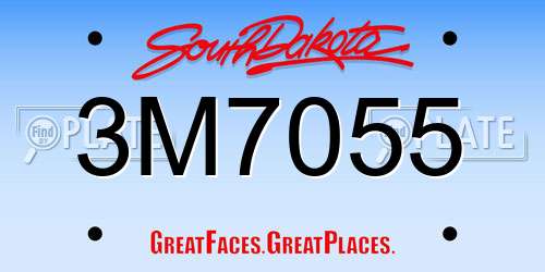 3M7055 South Dakota License Plate