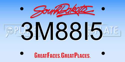 3M88I5 South Dakota License Plate