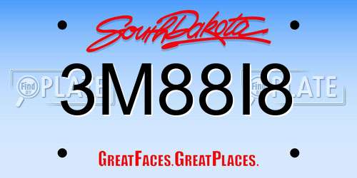 3M88I8 South Dakota License Plate